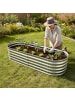 relaxdays Hochbeet in Silber - (B)150 x (H)45 x (T)60 cm