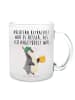 Mr. & Mrs. Panda Tasse Pinguin Bier mit Spruch in Transparent