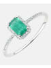 Diamant L'éternel Cluster-Ring aus 750 Weißgold mit Diamant mit Smaragd