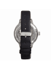 Empress Alice Automatikuhr mit Perlmutt-Skelettzifferblatt und Lederarmband in Black