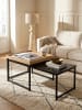 KADIMA DESIGN Couchtisch 2er-Set | Holz-Metall, Eiche Schwarz, Eckig, Modern in Schwarz