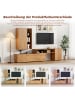 ABRIHOME TV Schrank mit Vitrine, Flexible Länge bis 265 cm in Holzfarbe