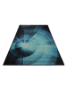 Wecon Home Teppich "Cyber Swirl" in Blau/Schwarz