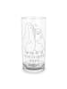 Mr. & Mrs. Panda Longdrinkglas Pinguin umarmen mit Spruch in Transparent