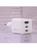 FOREVER Forever TC-08-65ACC GaN PD QC Ladegerät 2x USB-C 1x USB 65W weiß