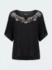 KOROSHI Bestickte schulterfreie Damenbluse in Schwarz