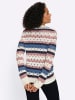 Sieh an! Ajour-Pullover in ecru-hortensie-gemustert