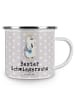 Mr. & Mrs. Panda Camping Emaille Tasse Pinguin Bester Schwiegers... in Grau Pastell