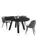 58 aufm Kessel ESSTISCH Rund ausziehbar Edda 3 130 x 130 x 78 Küchentisch Schwarzstahl