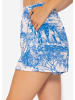 SASSYCLASSY Musselin Shorts mit Print in Hellblau I Weiß