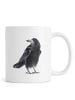 Juniqe Tasse "Rabe" in Grau & Schwarz