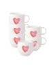 Villeroy & Boch 6er Set Henkelbecher Sending Love With Love 290 ml in weiß-rot