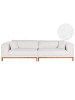 Beliani 4-Sitzer Sofa VENG in Weiß/Braun - (W) 308 x (H) 79 x (L) 90 cm