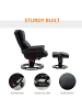 HOMCOM Relaxsessel mit Hocker in Schwarz 80L x 79B x 100H cm