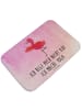 Mr. & Mrs. Panda Badematte Flamingo Yoga mit Spruch in Aquarell Pink