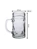 LUXENTU Bierkrug mit Gravur Legende seit 80 Jahren 0,5 Liter transparent in transparent