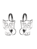 schmuck23 Silber Ohrringe 925 Katze 1,0 cm x 1,0 cm