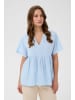 SAINT TROPEZ Kurzarm-Bluse SigridSZ Lockere Passform in Soft Chambray Shimmer Stripe