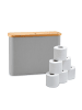 relaxdays Toilettenpapier Aufbewahrung in Grau - (B)45 x (H)34,5 x (T)15 cm