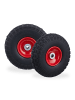 relaxdays 4x Sackkarrenrad in Schwarz-Rot - (H)85 x Ø260 mm