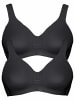 Viania 2er Pack Sport BH Workout in schwarz schwarz