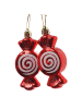 MARELIDA 2er Set Weihnachtsbaumschmuck Bonbon Weihnachtsdeko H: 8cm in rot