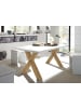 58 aufm Kessel ESSTISCH ausziehbar Eike 1 140 x 90 x 75 Esszimmertisch Asteiche/Weiß Matt Lack