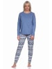 NORMANN langarm Schlafanzug PyjamaEthnolook - 77323 in blau