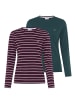 Kangaroos Langarmshirt in Aubergine gestreift