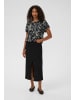 Kaffe Kurzarm-Bluse KAbeathe Loose fit in Black / Chalk Graphic