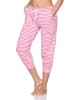 NORMANN Damen Pyjama Capri-Hose kurz Mix & Match in pink
