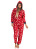 NORMANN Jumpsuit Overall Kapuze wterlichen Design - 51282 in rot