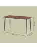 VASAGLE Esstisch Island in Walnussbraun - (B)140 x (H)75 x (T)75 cm