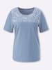 Sieh an! Kurzarm-Shirt in bleu-ecru