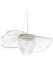 Beliani Pendelleuchten LUNGA in Weiß/Beige - (W) 60 x (H) 110 x (L) 60 cm