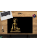 cover-your-desk.de  Schreibtischunterlage "Buddha Statue" in Gold auf Schwarz (L)60 x B(40)