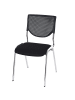 MCW Besucherstuhl T401 stapelbar, Sitz schwarz, Füße chrom