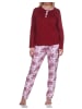 NORMANN Pyjama Schlafanzug langarm Hose floralem print in rot