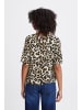 ICHI Kurzarm-Bluse IHMARRAKECH Regular fit in Tannin Leo Aop