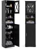 COSTWAY Badezimmerschrank schmal in Schwarz