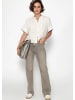 SASSYCLASSY Musselin Bluse mit angeschnittenem kurzen Arm in Hellbeige