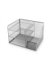 relaxdays Schreibtisch Organizer in Silber – (B)37 x (H)23,5 x (T)30,5 cm