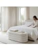 relaxdays Sitzbank in Weiß - (B)110 x (H)42 x (T)45 cm