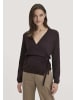 Hessnatur Strick Jacke in schwarzbeere