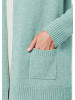 GOLDNER Kurzgröße:  Langarm Cardigan aus Merino in jade / melange