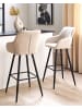Beliani 2er-Set Barhocker DARIEN in Beige/Schwarz