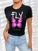 RMK T-Shirt Butterfly SCHWARZ-Pink