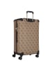 Guess Berta 4 Rollen Trolley 77 cm mit Dehnfalte in latte logo-brown