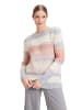 CARTOON Strickpullover mit Blockstreifen in Grau/Rosa