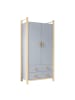ABRIHOME Kleiderschrank in Blau mit 2 Türen Stange 2 Schubladen 90x45x180 cm